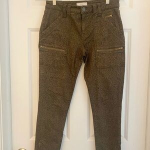 Joie Brown/Black Animal Print Park Zipper Carho Utility Pants